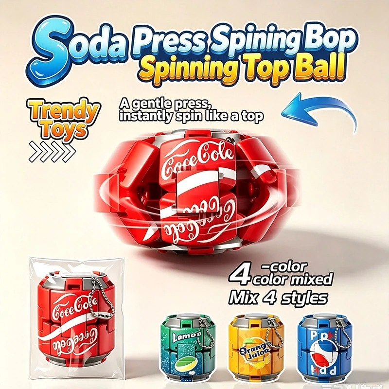 Spin Top Gyro Toy - Gazoz Kutusu Şeklinde Dönen Top Fidget