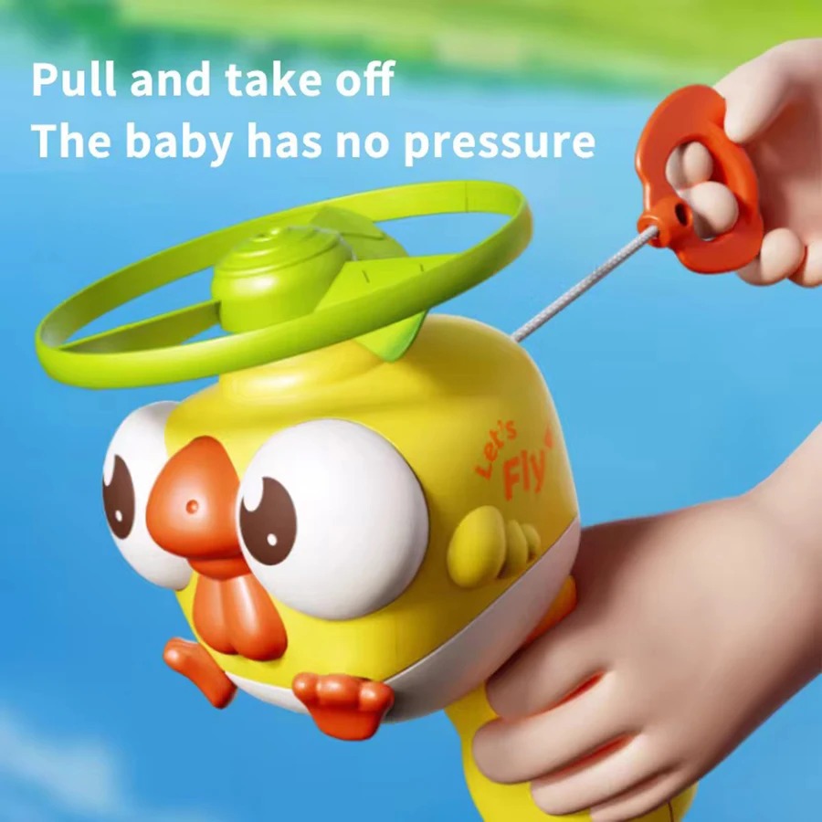 Kids Toys Under $10 - Çocuklar için İpli Çekmeli Bambu Helikopter