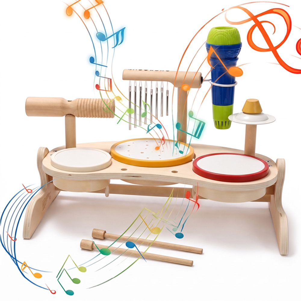 Kids Toys Xylophone - Çocuklar İçin Ahşap Davul Seti Müzik
