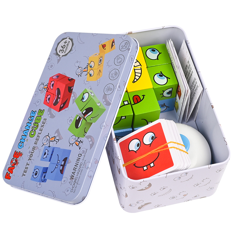 Wooden Blocks Stacking - Büyük Öğrenme eğitici oyuncak Seti Kartları