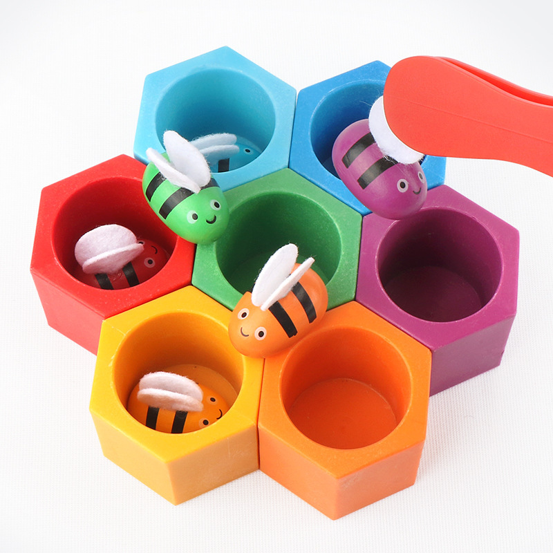 Wooden Blocks Stacking - Arı Tahtası Oyunları Montessori Erken Çocukluk