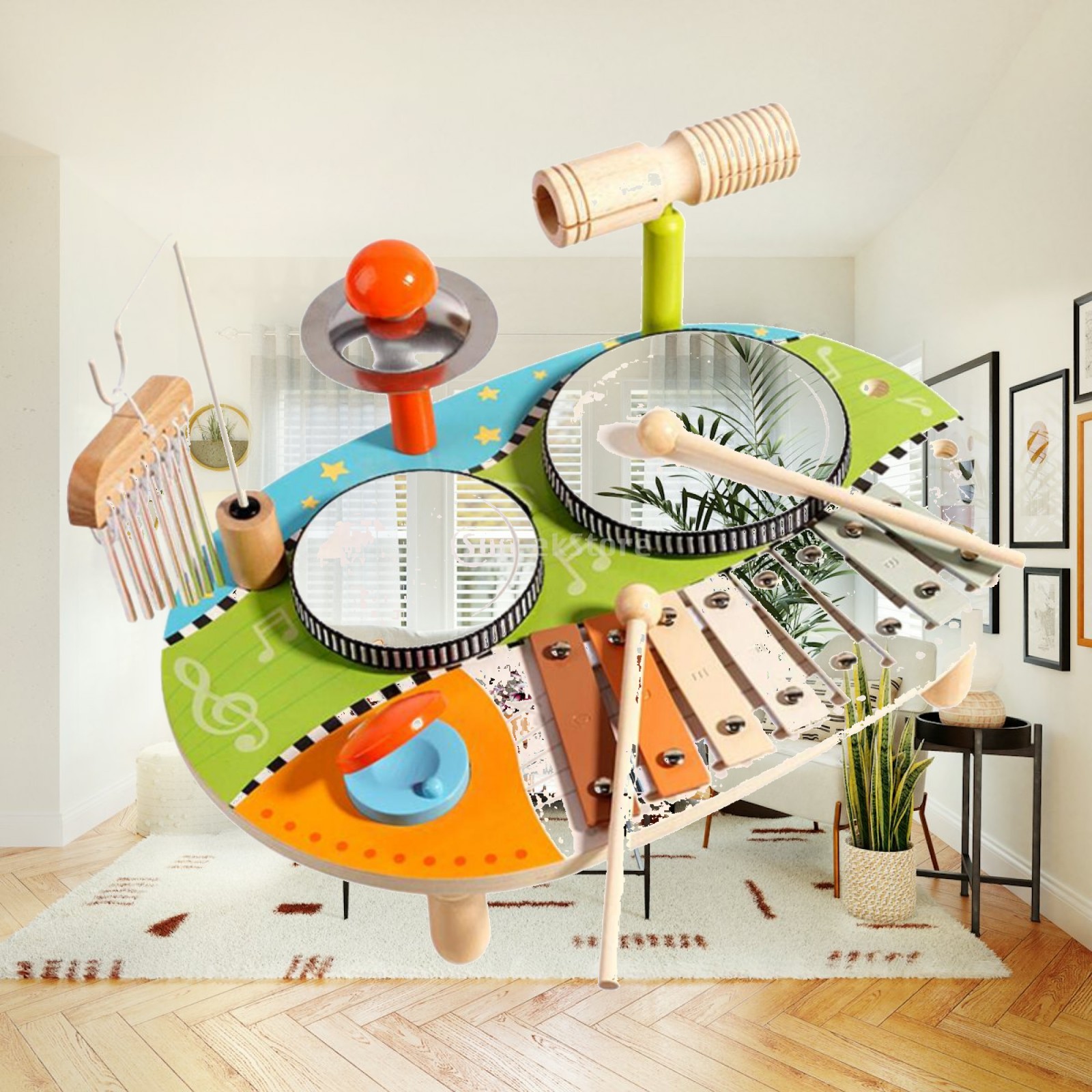Kids Toys Xylophone - Ksilofon Davul Seti Öğrenme ve Eğitim