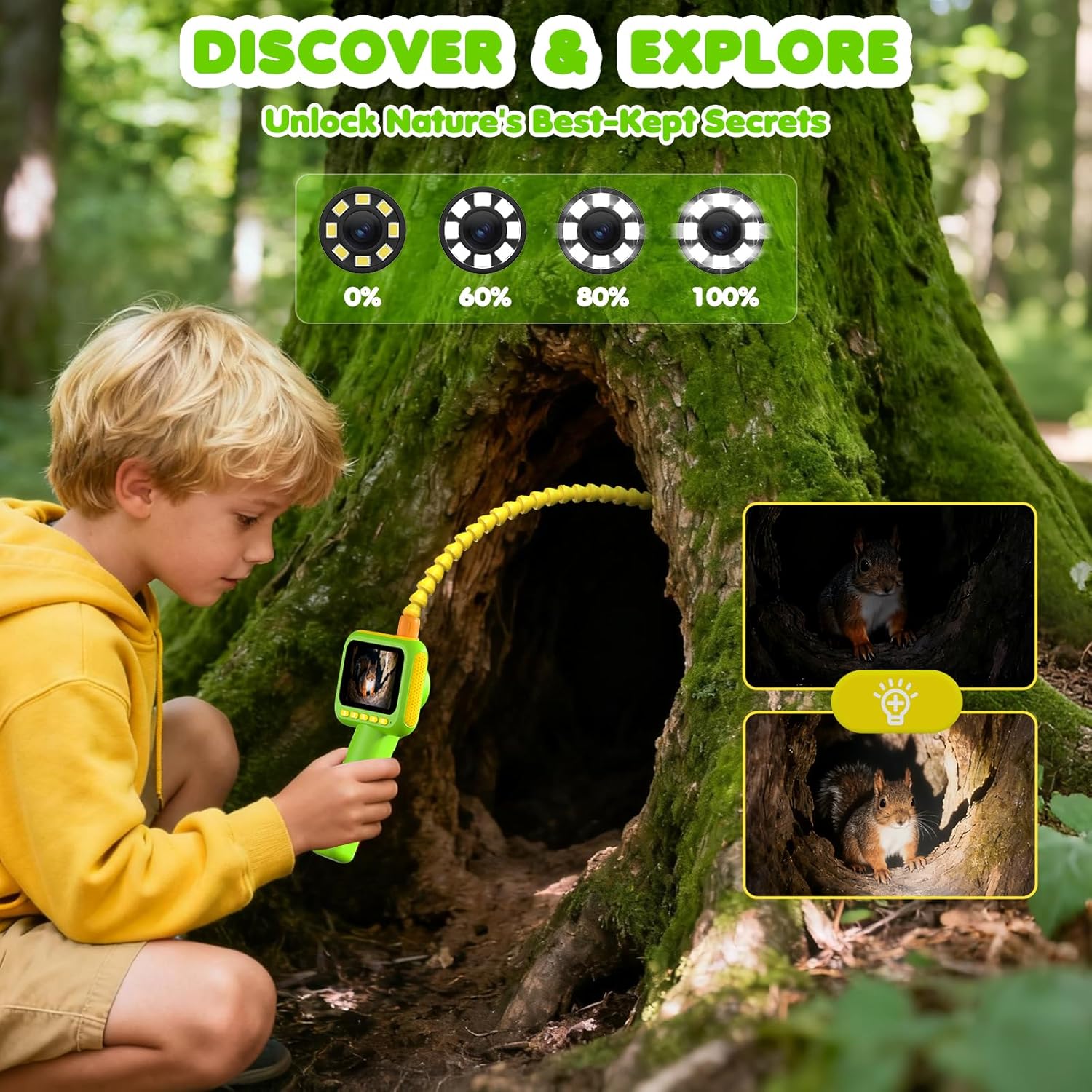 Kids Toys Kit - Çocuklar için Endoskop, Işıklı Borescope Yılan