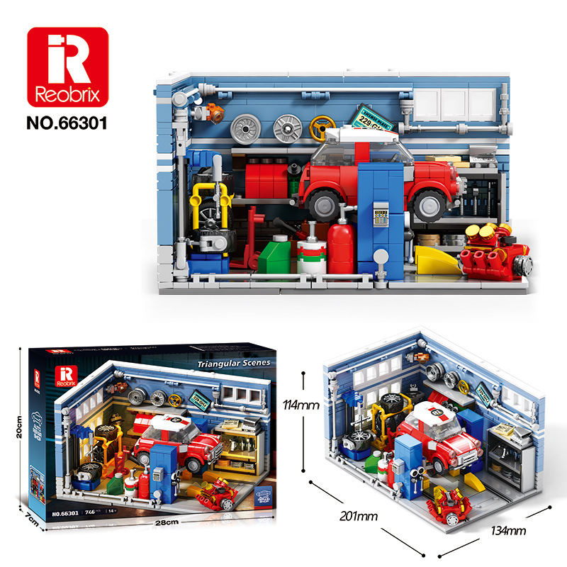 Kids Toys Shop - Oto Tamirhanesi Tuğla Model Araba Üçgen