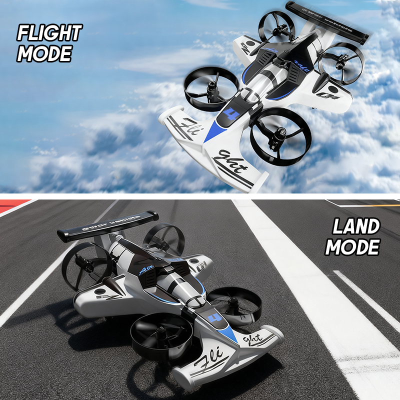 Rc Helicopter Mini - 2in1 Mini Drone Hava-Zemin Uçan Araba