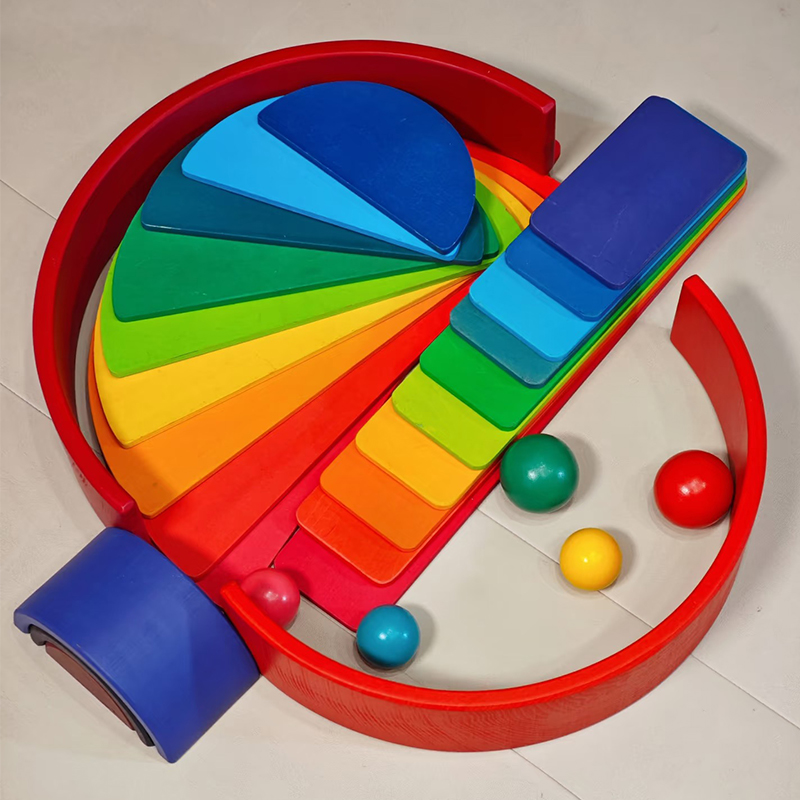 Ahşap Gökkuşağı Bloğu Renkli İ - Wooden Blocks Stacking incelemesi ve fiyatı