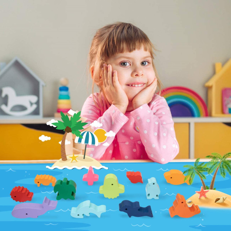 Yeni çocuk Montessori ahşap ha - Wooden Blocks Stacking incelemesi ve fiyatı