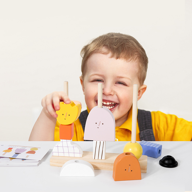 Montessori 3D ahşap yaratıcı k - Wooden Blocks Stacking incelemesi ve fiyatı