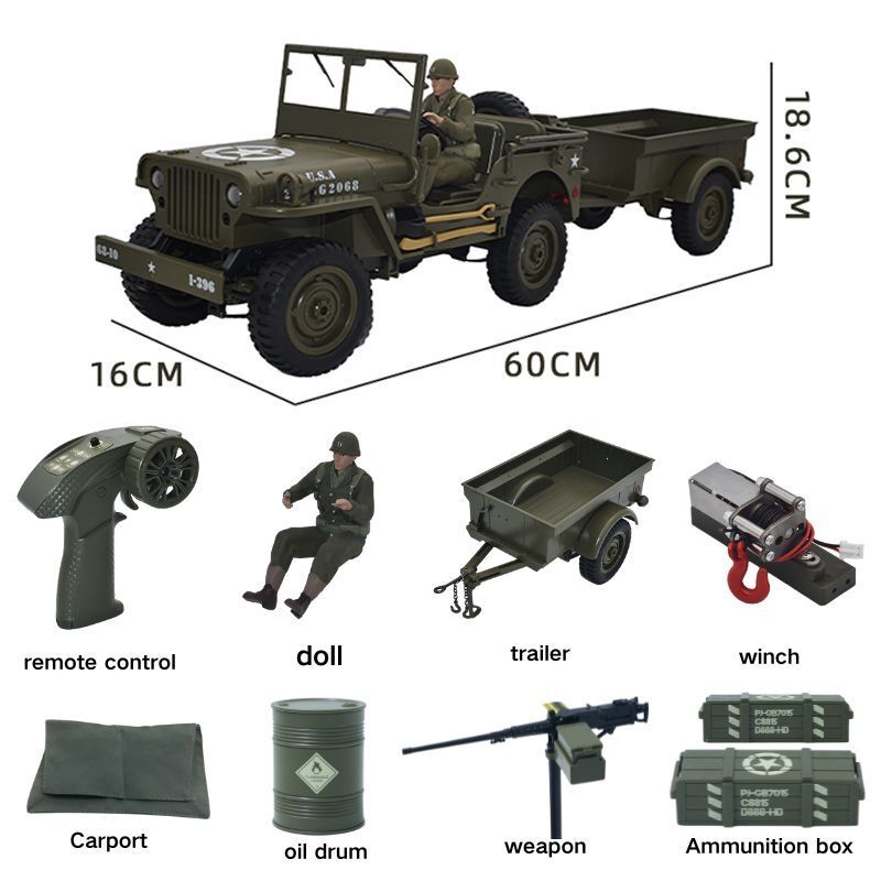 JJRC C8815 RC Araba 1941 JEEP  - Kids Toys Under $10 incelemesi ve fiyatı