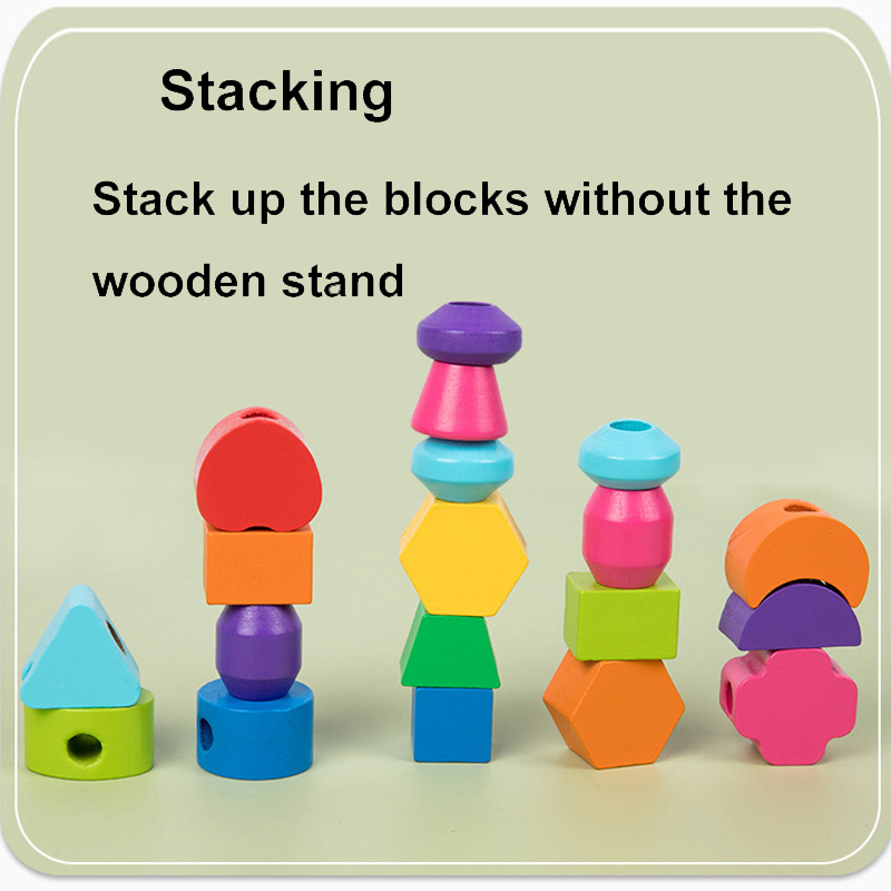 Montessori Ahşap Boncuk Sırala - Wooden Blocks Stacking incelemesi ve fiyatı
