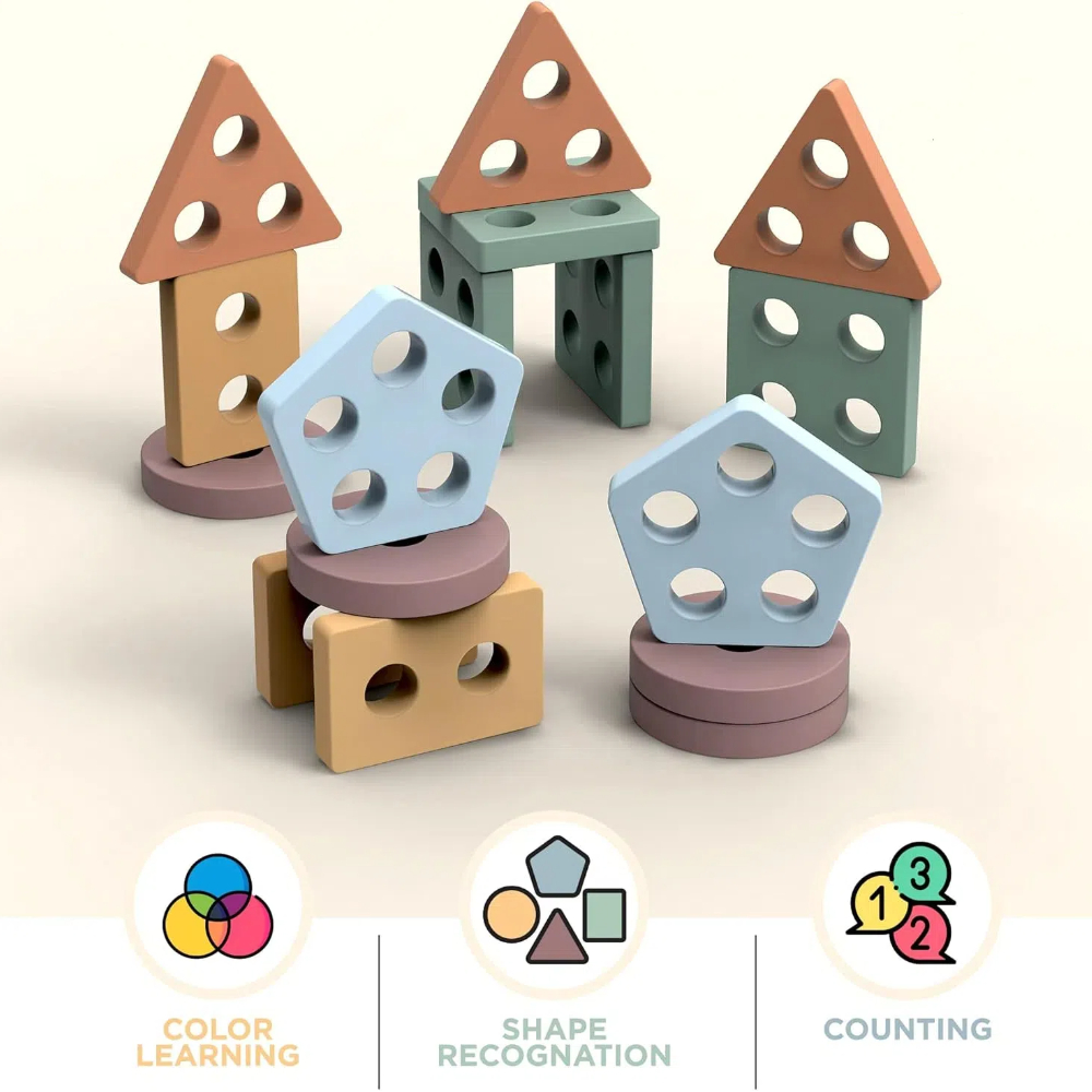 18+ Aylık Bebekler İçin Montes - Wooden Blocks Stacking incelemesi ve fiyatı