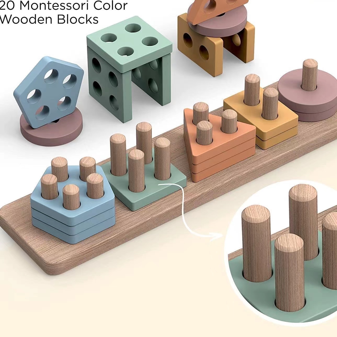 18+ Aylık Bebekler İçin Montes - Wooden Blocks Stacking incelemesi ve fiyatı