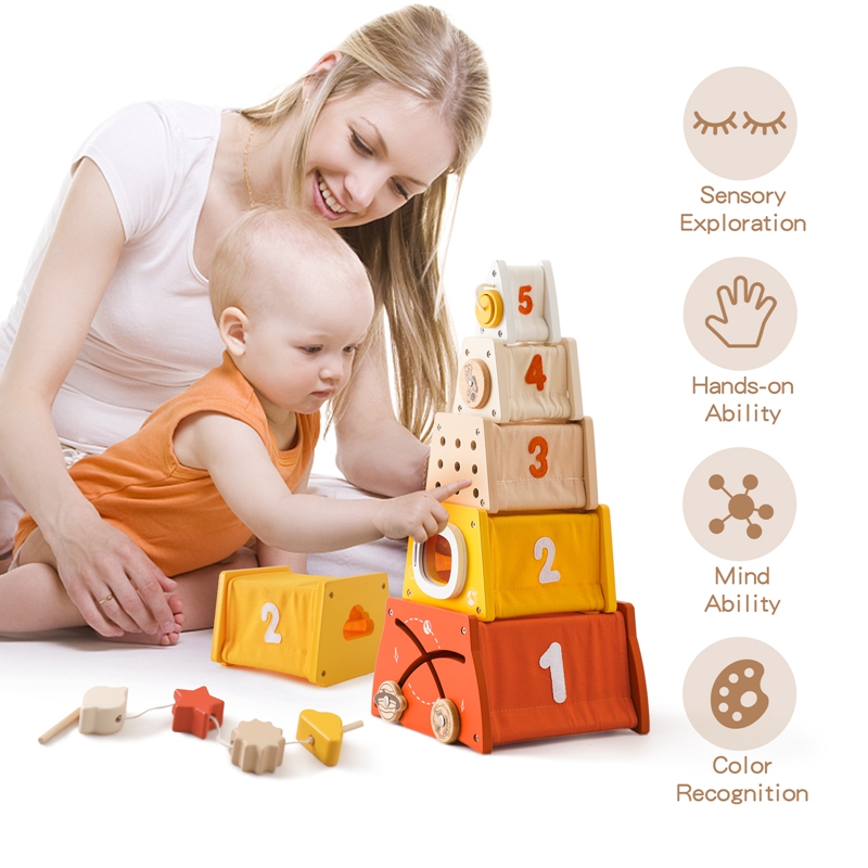 Çocuklar ahşap Montessori oyun - Wooden Blocks Stacking incelemesi ve fiyatı